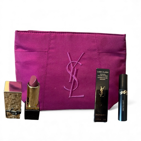 Yves Saint Laurent Handbags - YSL Beauty Gift Set – Cosmetic Bag, Lipstick, Mascara & Mini Fragrance NWT